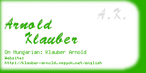 arnold klauber business card